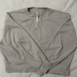 Lululemon ribbed softstreme perfectly oversized cropped crew - cream - size 6